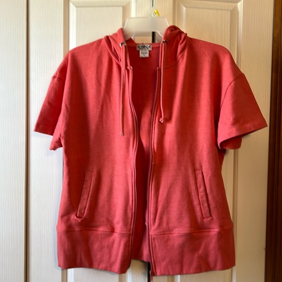 NYCA coral short sleeve zip up jacket with hood. XL - Picture 1 of 4